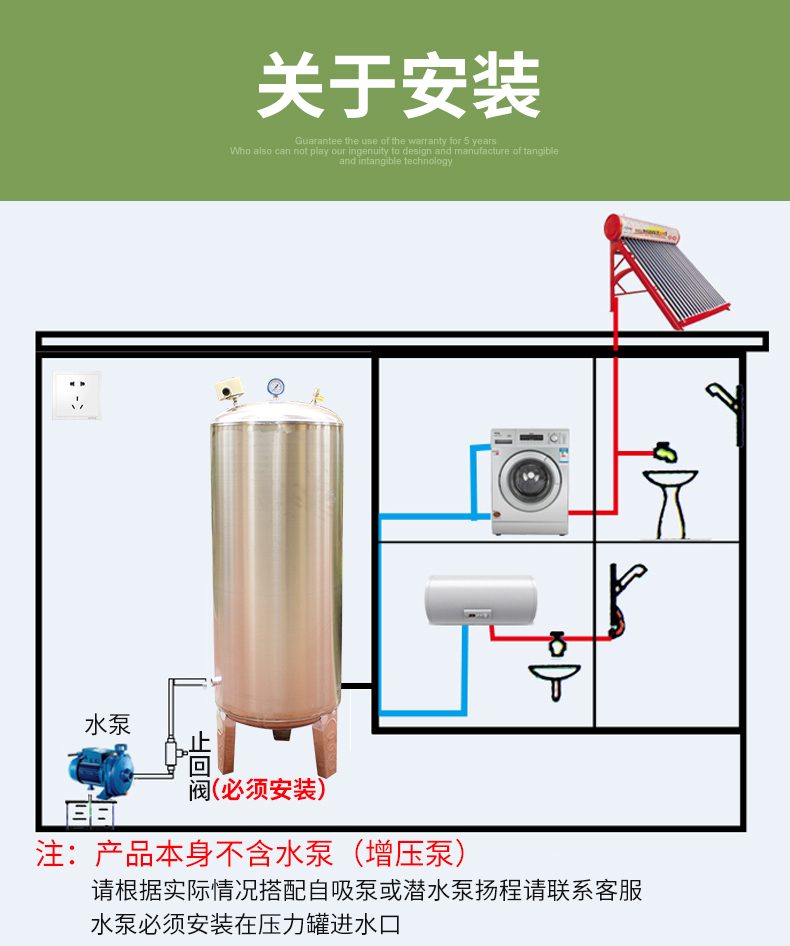 家用水箱于增压泵安装图片