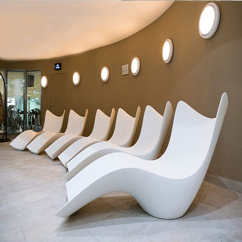 杜克创意玻璃钢休闲躺椅 异形户外泳池沙滩椅 酒店别墅波浪休息椅