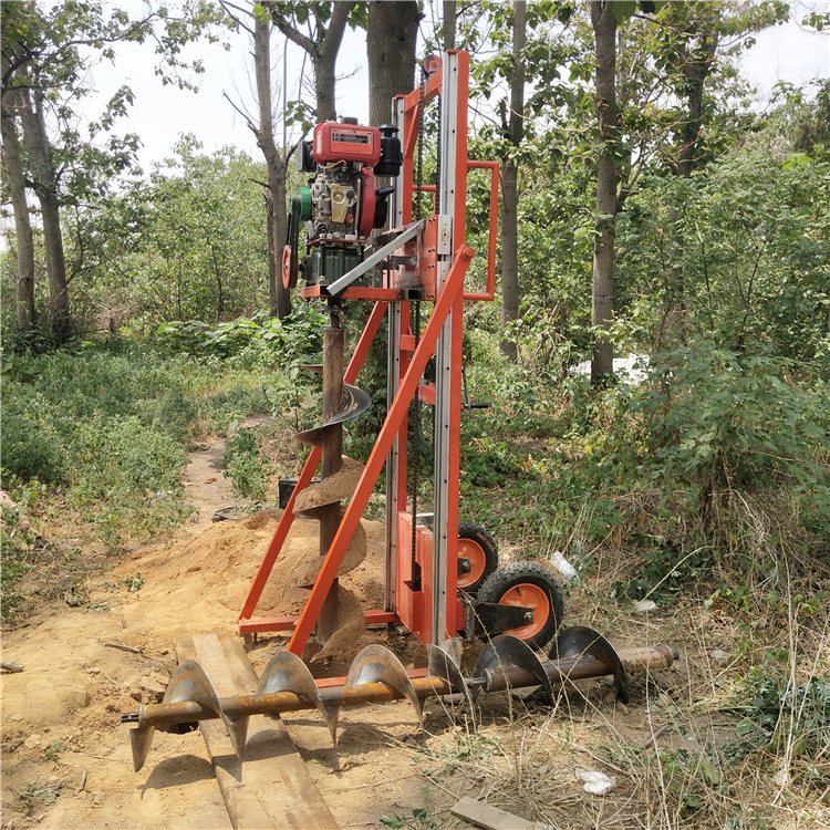 自動升降電杆鑽坑機加厚鋼架柴油挖線杆孔打洞機