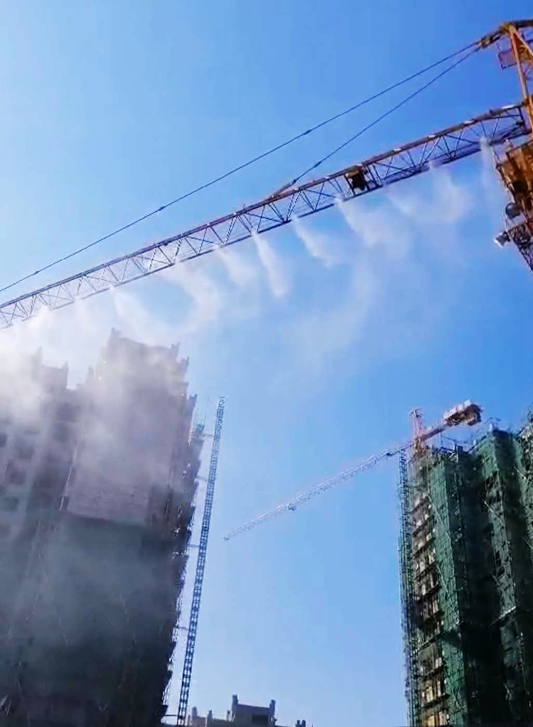 建筑工地塔吊喷淋降尘设备除尘降温一体喷雾机塔机