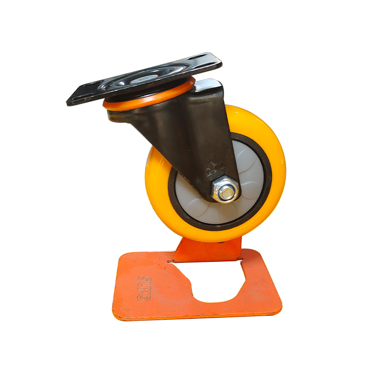 工业用pu定向轮静音脚轮定制厂家衡强重型脚轮5寸定向轮