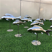 不锈钢鱼雕塑 镜面鱼雕塑