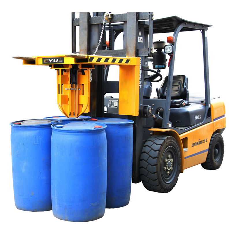 yl4叉车四桶夹具铲车行车装卸多桶工具田字型摆放抓筒器油桶夹