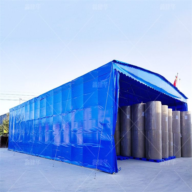 定制户外物流仓库伸缩移动推拉棚遮阳活动推拉棚