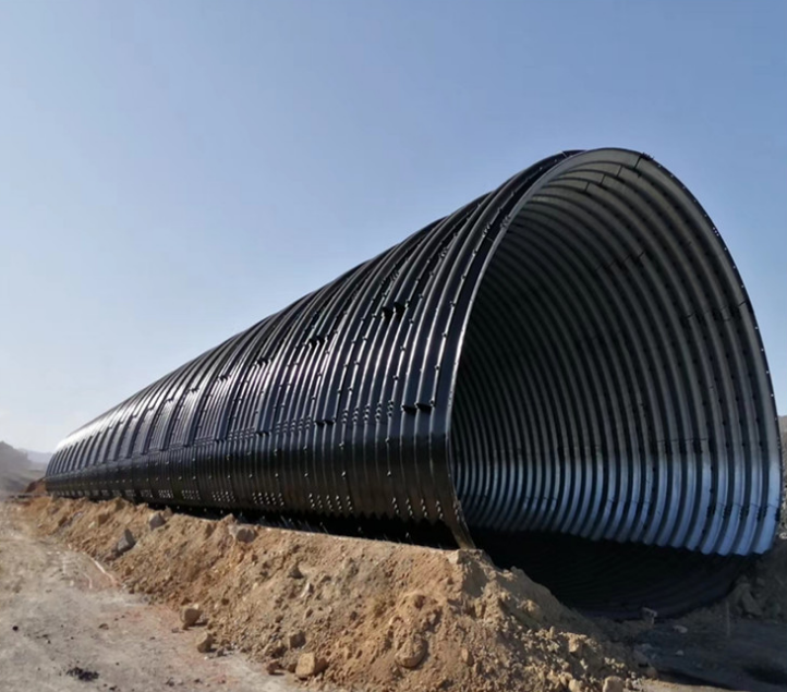 湖北直径4米钢波纹涵管拼接步骤详解