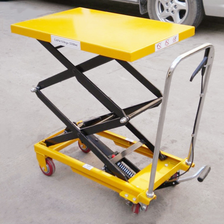 脚踏液压移动小车仓库厂房搬运小车5001000公斤升降平台车纽威达厂家