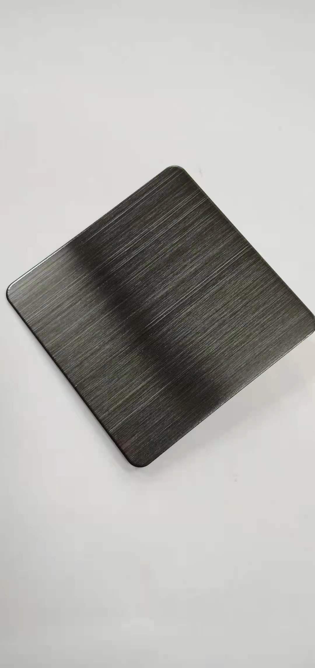 304不锈钢黑钛拉丝抗指纹板不锈钢水镀黑钛厂