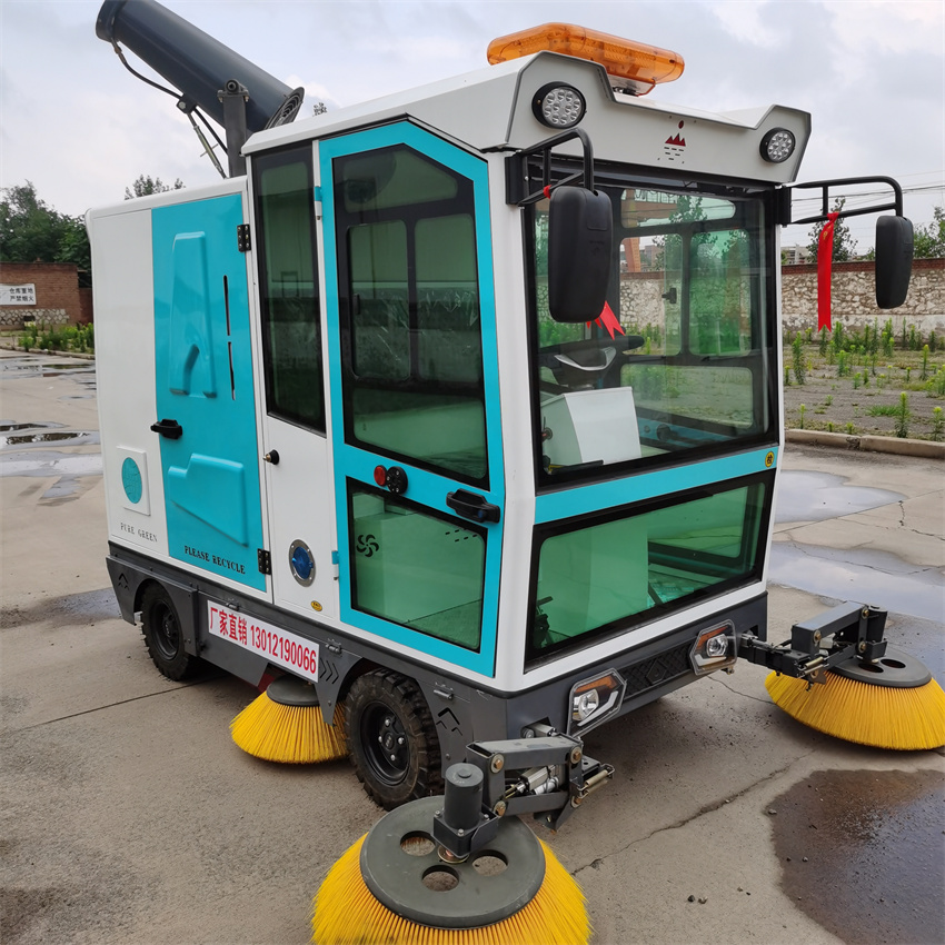 电动扫路车干湿两用道路清洁扫地车全封闭扫地机保定