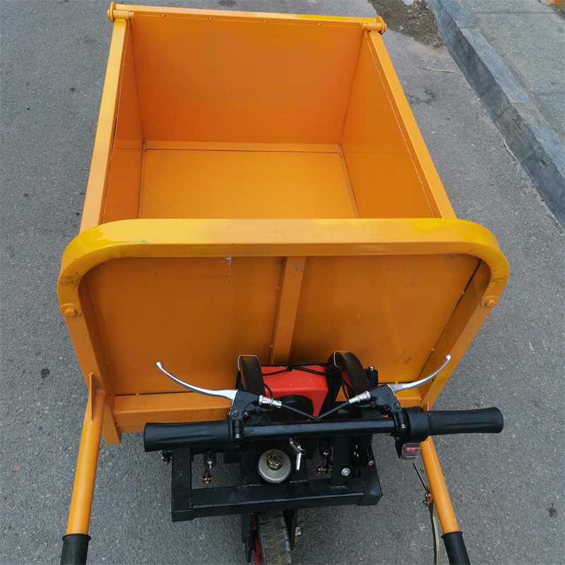 手推三开门工地灰斗车建筑工地运料电动翻斗车小型电动灰斗车