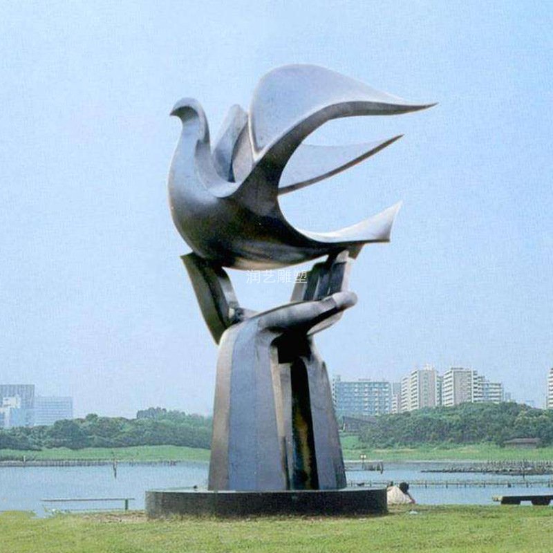 景区不锈钢鸽子动物雕塑