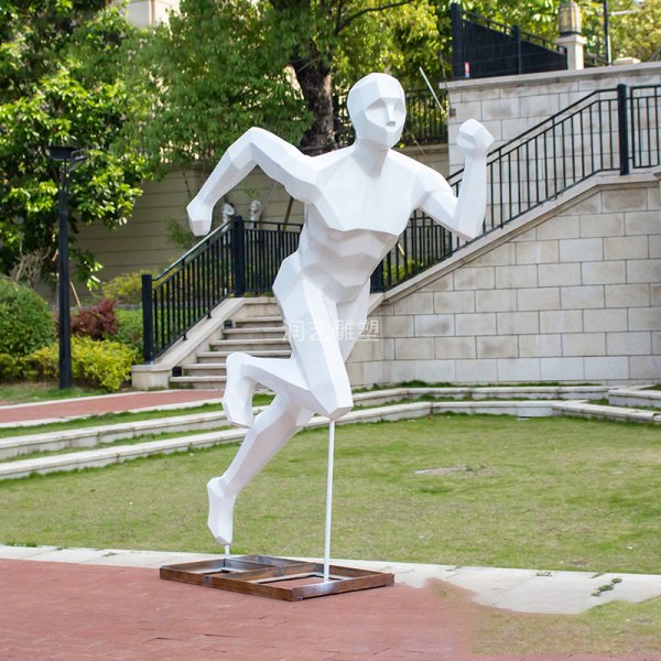 玻璃钢跑步抽象人物雕塑