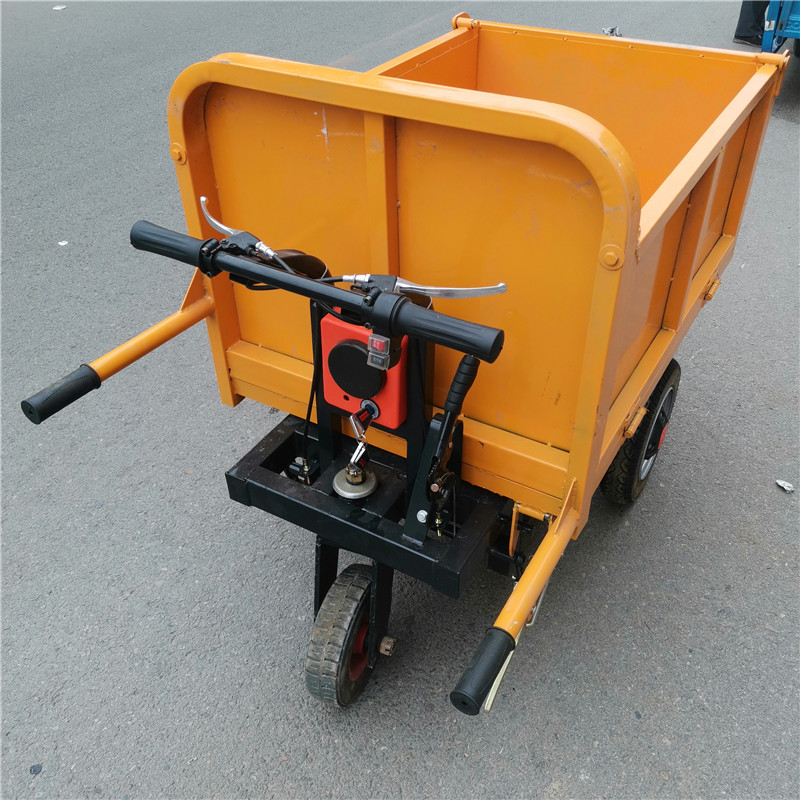 68型手推三开门电动灰斗手推车建筑工地拉砖拉沙车拉水泥三轮车
