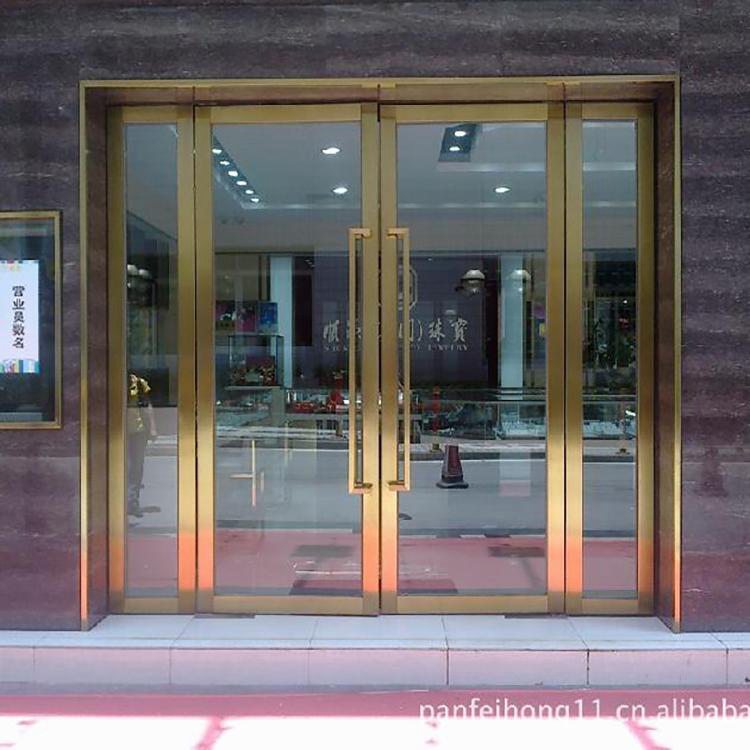 泽州商务门 铝合金地弹门 连锁店门 面包店门商铺门厂家