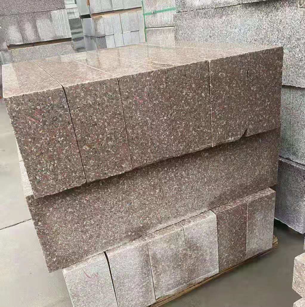 五莲红路缘石花岗岩石材厂家五莲红价格道牙路边石侧石