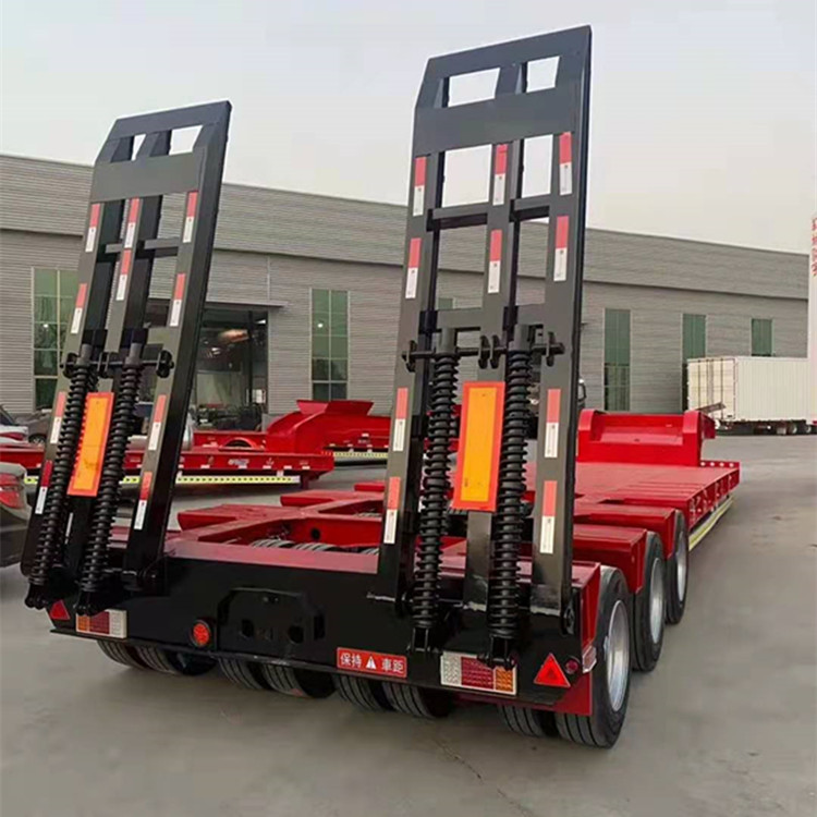 挖掘机运输半挂车厂家定制平板全挂车