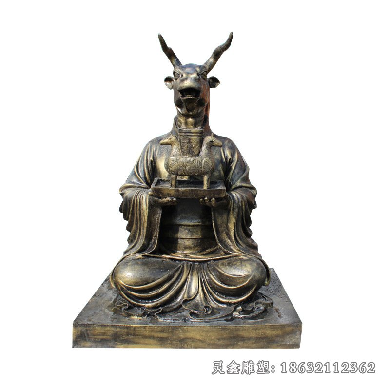 十二生肖人身兽头铜雕