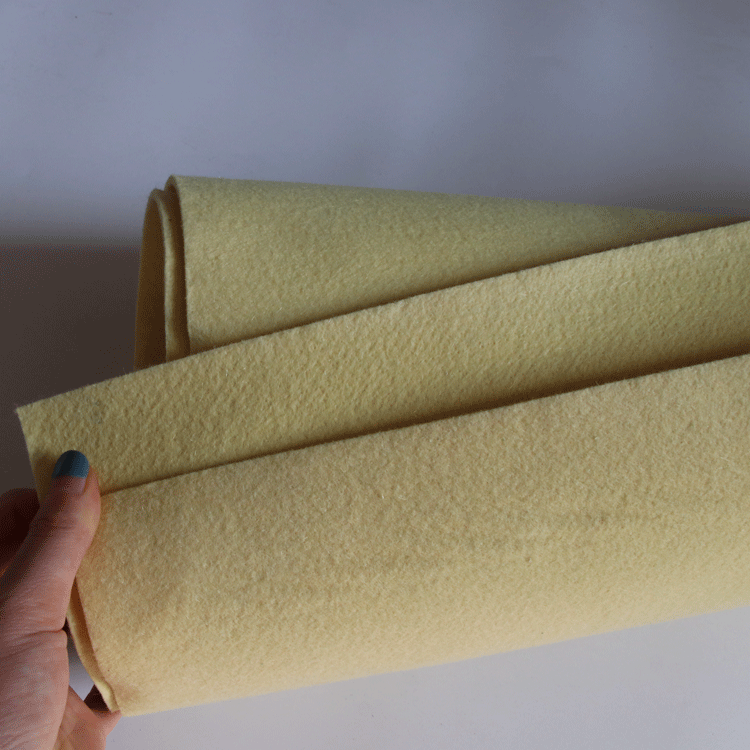 黄色芳纶无纺布阻燃无纺布功能性面料芳纶1414毛毡