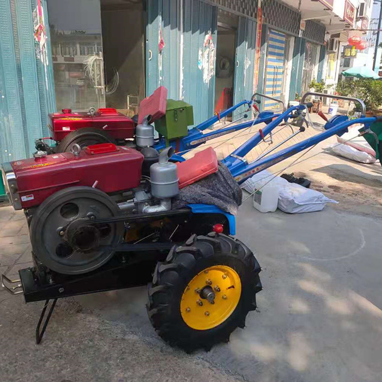 電啟動手扶拖拉機12馬力手扶旋耕機水旱兩用柴油耕地機