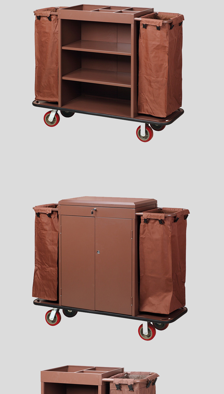 布草车酒店宾旅馆清洁车烤漆双边单边楼层清洁打扫车手推服务车