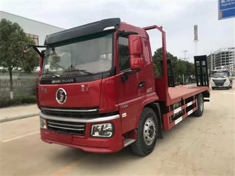 60挖机平板拖车 陕汽轩德X6国六单桥 5米轴距  可拉120以内钩机