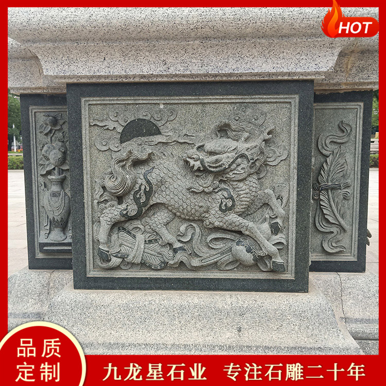 石雕浮雕壁画祠堂宗祠浮雕图案雕刻麒麟龙凤仙鹤九龙星