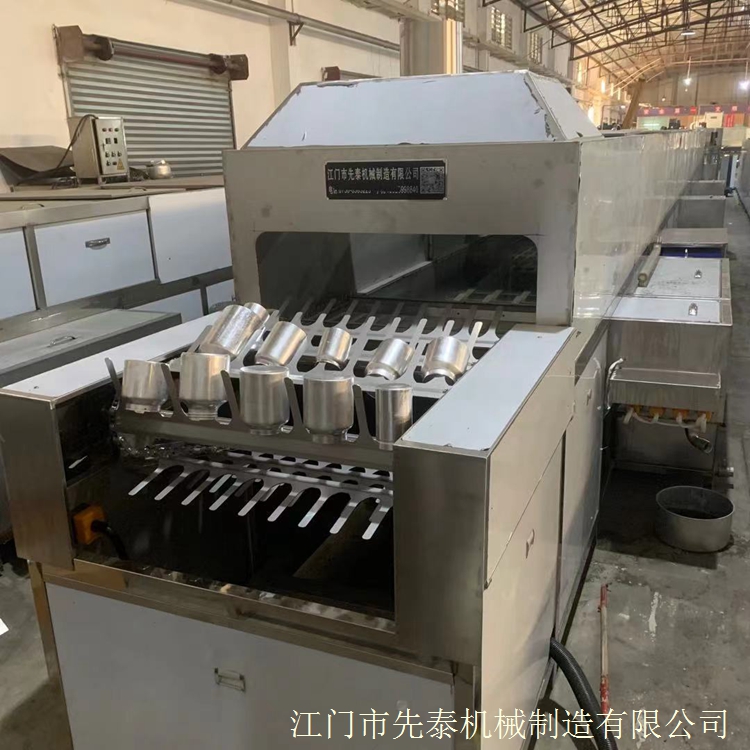 加工定制铝壶清洗机 通过式铝罐酒壶喷淋清洗线