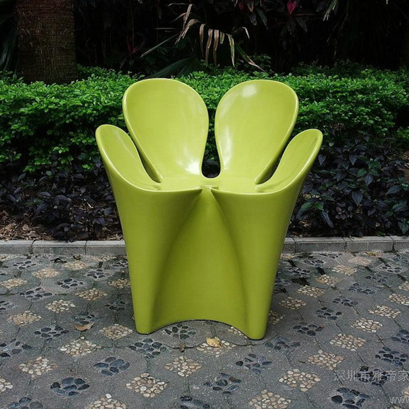 玻璃钢四叶草座椅武汉户外花瓣休闲椅玻璃钢个性艺术靠背椅厂家