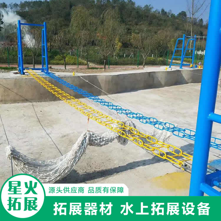 公园水上拓展器材水上绳网桥水上无动力拓展器材