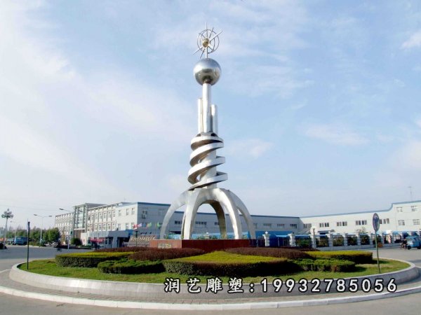 不锈钢企业景观标志雕塑