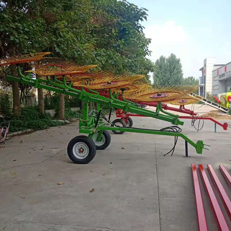 泰安牵引式4盘搂草机四轮后置式搂草机全自动液压升降搂草机