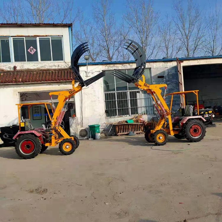 牧场农场抓木抓草机 装载机抓车 抓草机 四轮小型夹包机