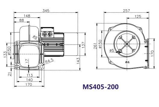 MS751铝合金工业离心风机 0.75KW大风量低噪音风机