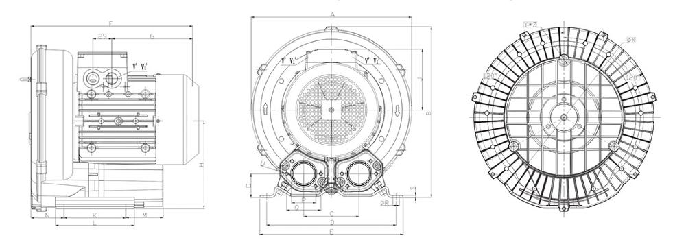 RB31D小功率高壓風機 0.7KW配套設備高壓氣泵