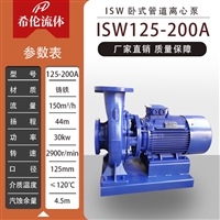 消防用铸铁管道泵 ISW125-200A 大流量无泄漏