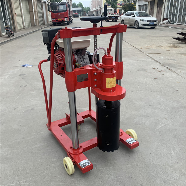 路面钻孔取芯机 混凝土岩石打孔机 护栏安装柴油抽芯机