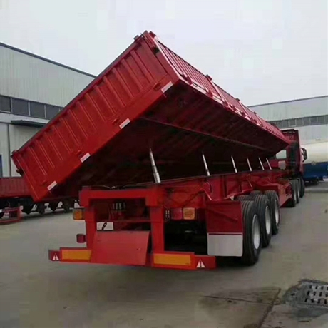 精心设计 12米侧翻半挂车 60厢高偏翻自卸车出厂价格