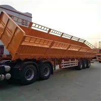  13米偏翻半挂自卸车方便实用 三桥侧翻自卸半挂车稳定力大