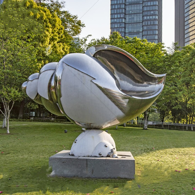 不锈钢海螺雕塑 海洋动物雕塑