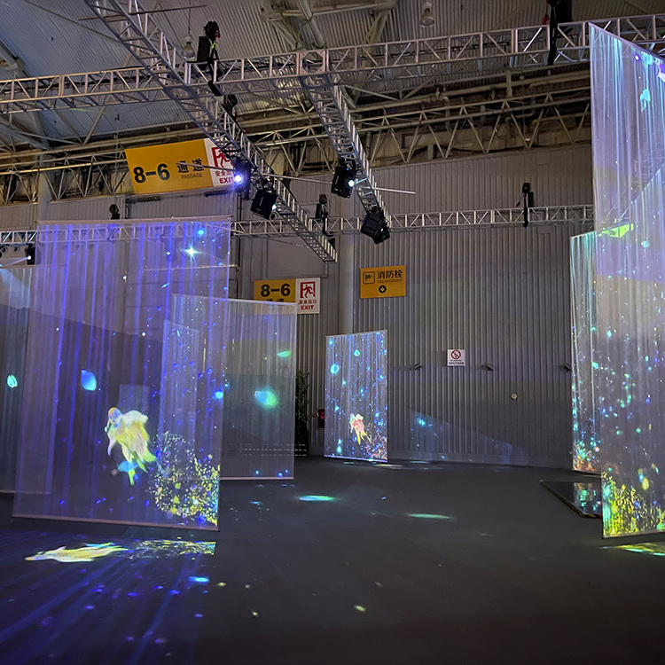5d全息成像设备大型艺术文化展览会纱幕全息互动投影