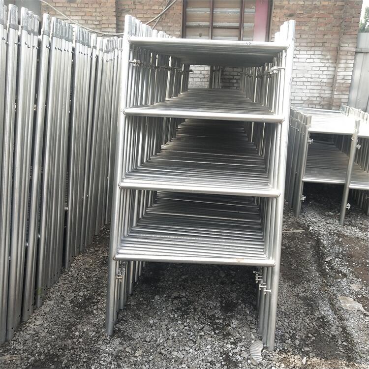 17m建筑外墙脚手架结实耐用镀锌移动脚手架梯形门式活动架