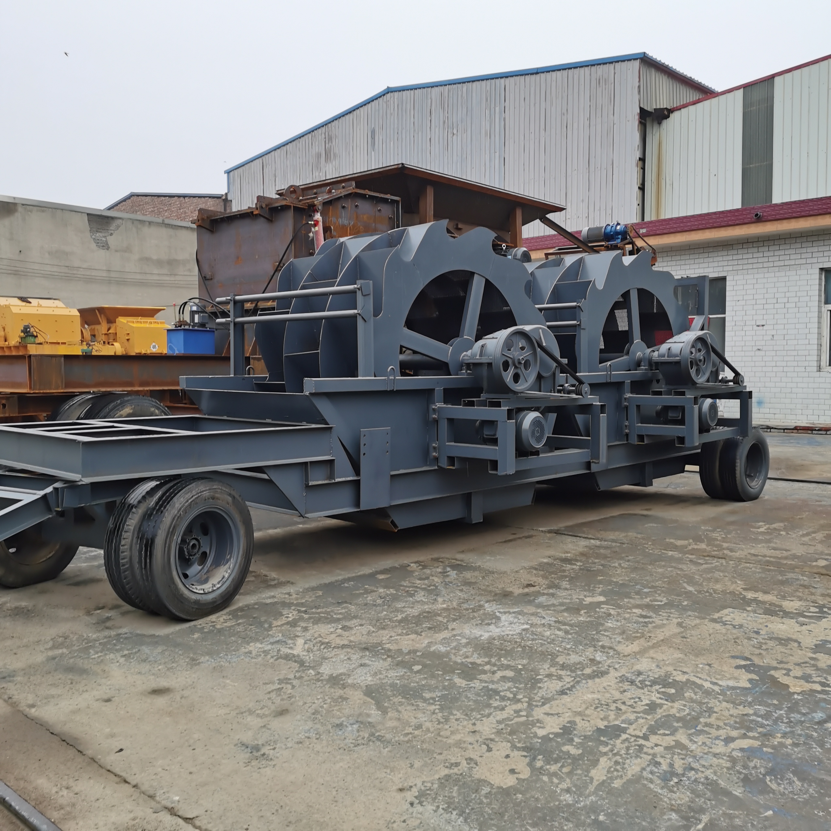 大型三槽水洗洗砂机轮式洗沙机设备厂家轮斗式机械设备矿山沙水洗设备