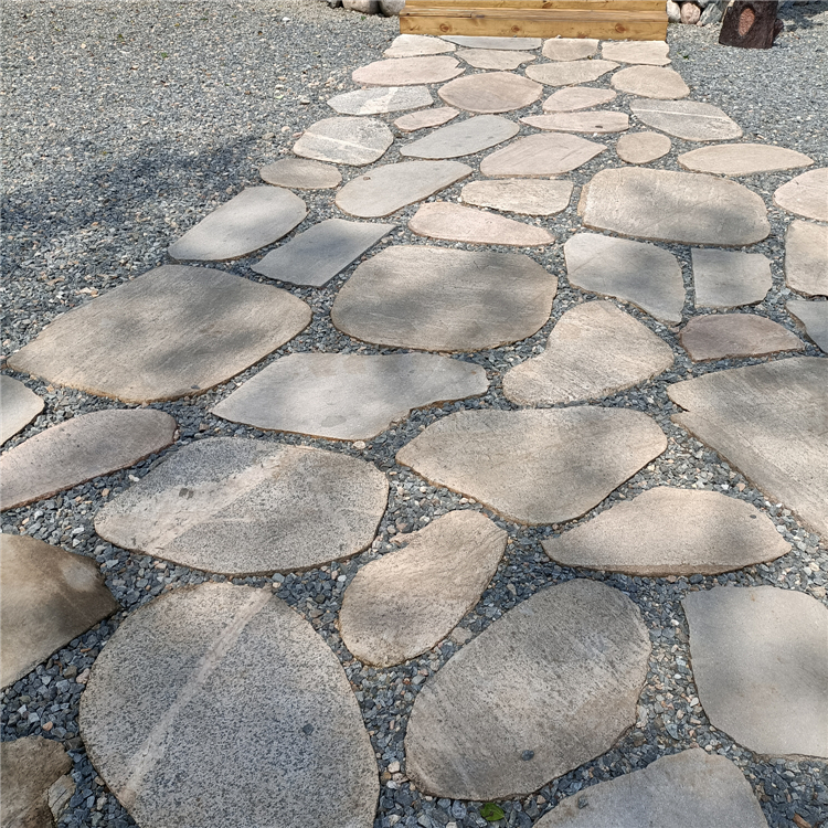 亿田批发公园用汀步石 踏步石 铺路鹅卵石片石 地铺用切片