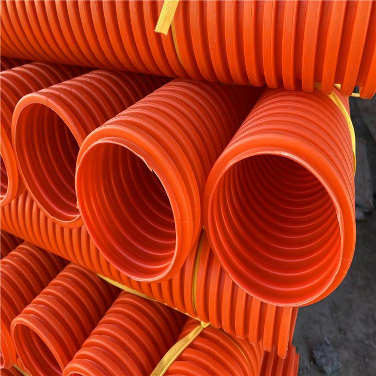 聚丙烯mpp电力波纹管 橘红色mpp双壁波纹管 新疆hpvc电力管 型号齐全
