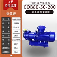 不锈钢重型磁力泵 希伦牌 CQB80-50-200 可定制