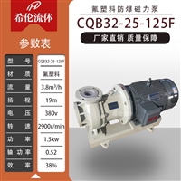 卧式耐腐蚀磁力泵 CQB32-25-125F 氟塑料防爆型