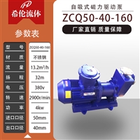 自吸式磁力驱动泵 ZCQ50-40-160 不锈钢材质