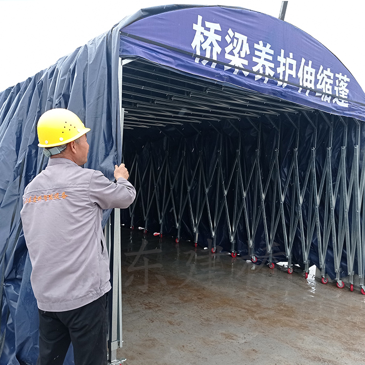 混凝土蒸汽养护伸缩棚 手动推拉保温棚-效果好