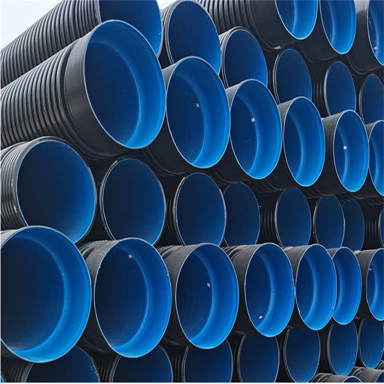 hdpe双壁波纹管sn4sn8钢带螺旋增强管hdpe钢带管