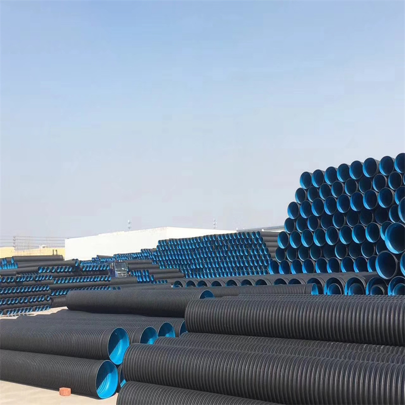 陕西西安联塑hdpe双壁波纹管600市政埋地排污聚乙烯黑色pe波纹管