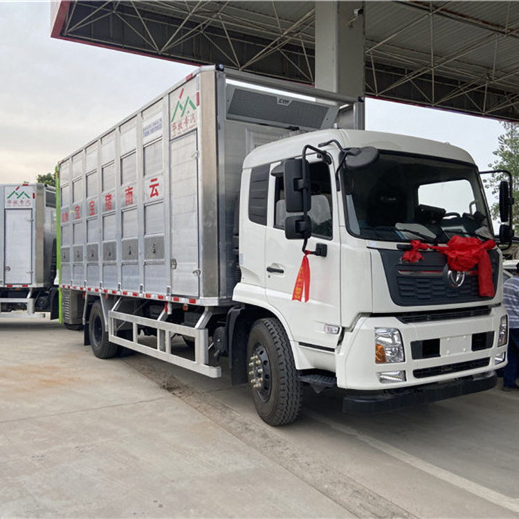 车厢7米多的封闭运猪车程力集团封闭拉猪车长途运输升降转猪车